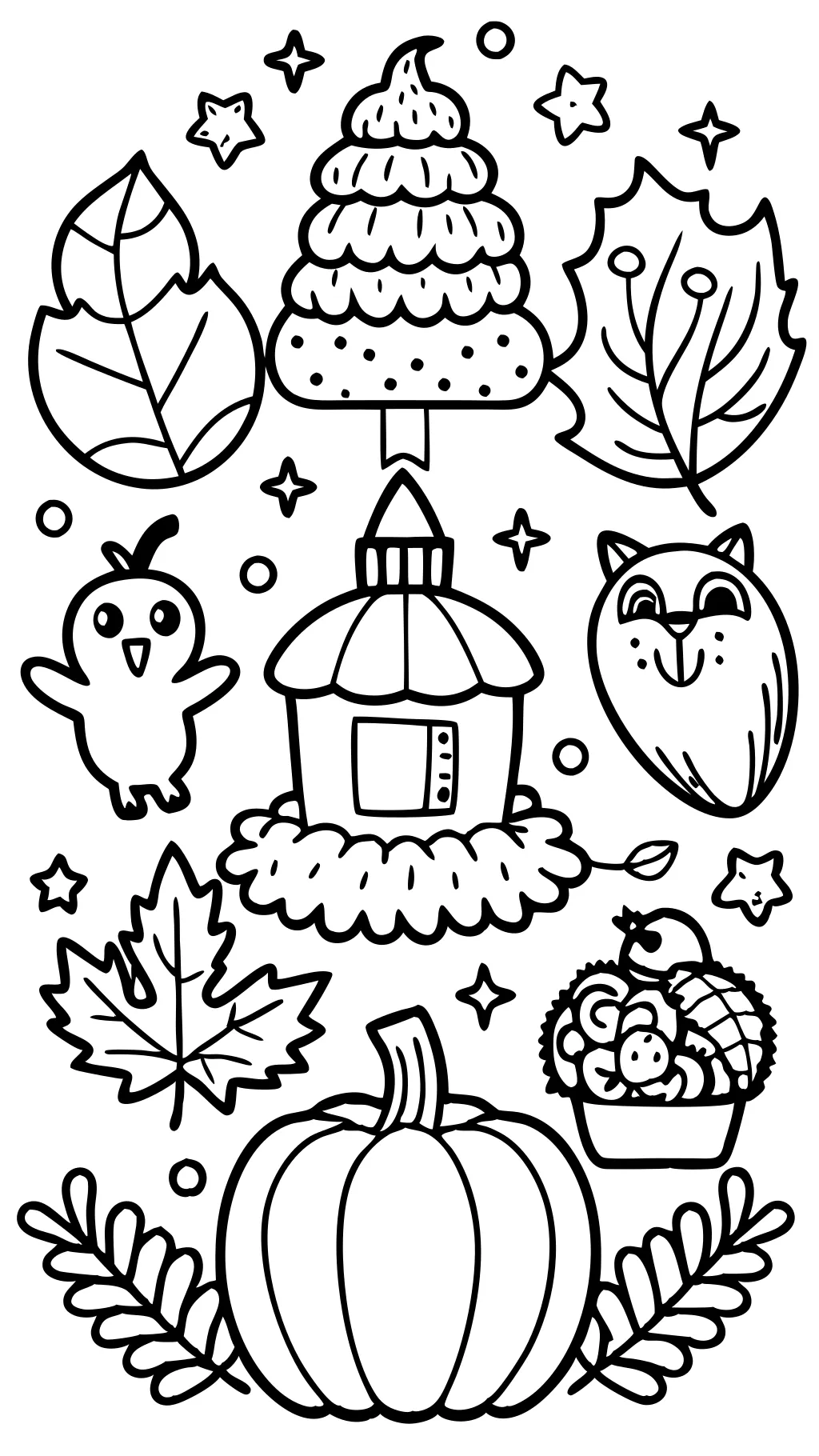 coloring pages fall theme